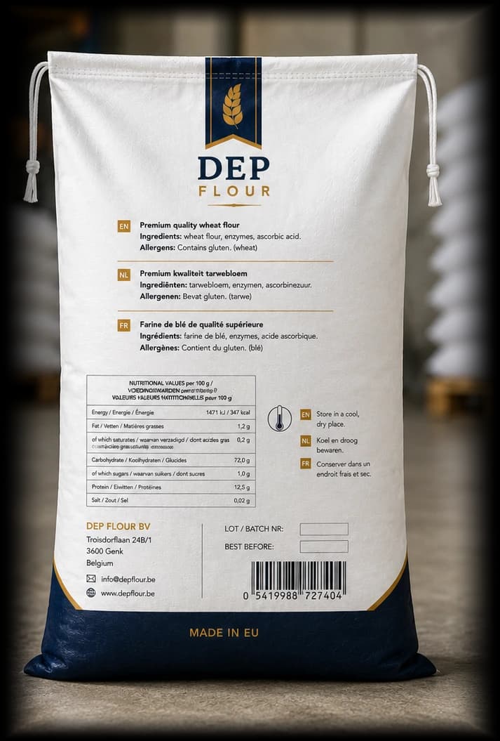 DEP Premium Flour — Verpakkingsetiket